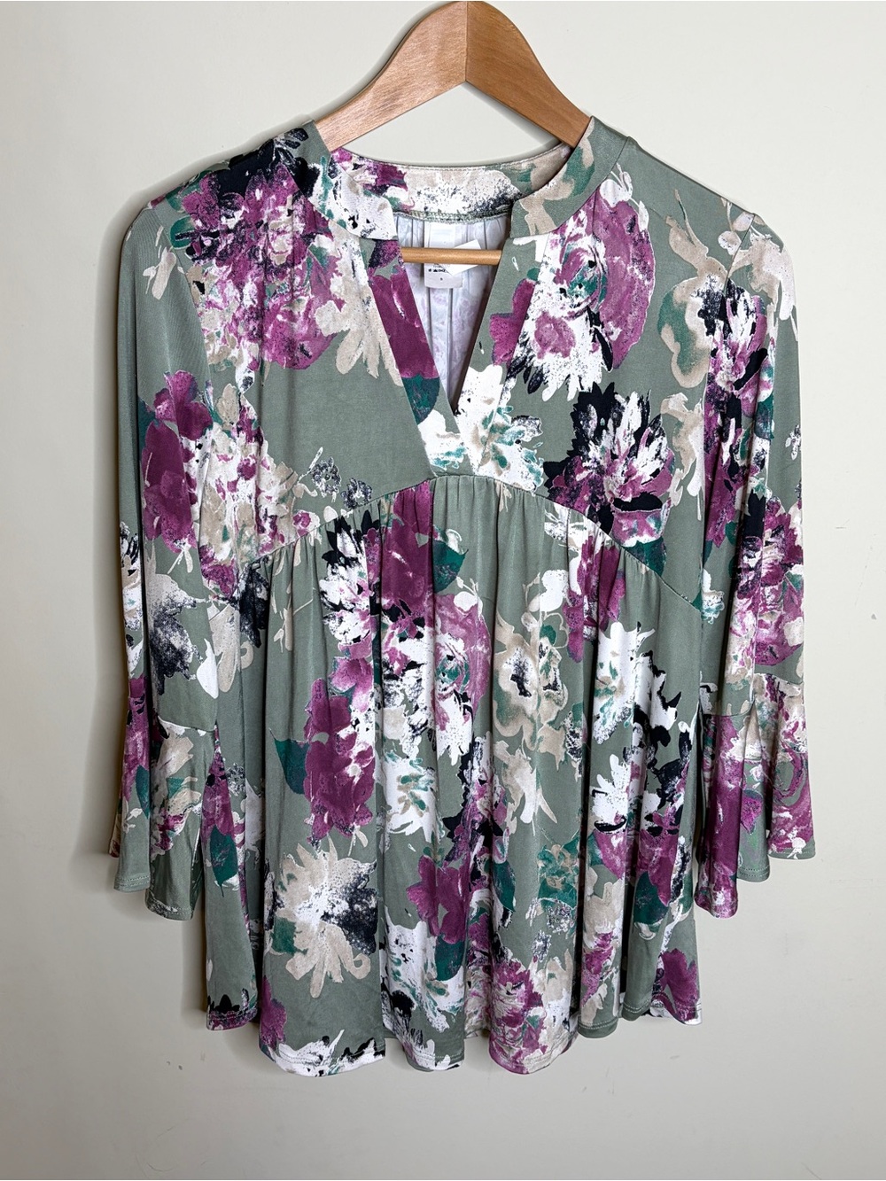Floral Flowy Boho V-neck Tunic Size Small